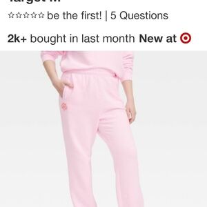 Roller Rabbit X Target Light Pink Lounge Sweatpants, Size Medium, NWT